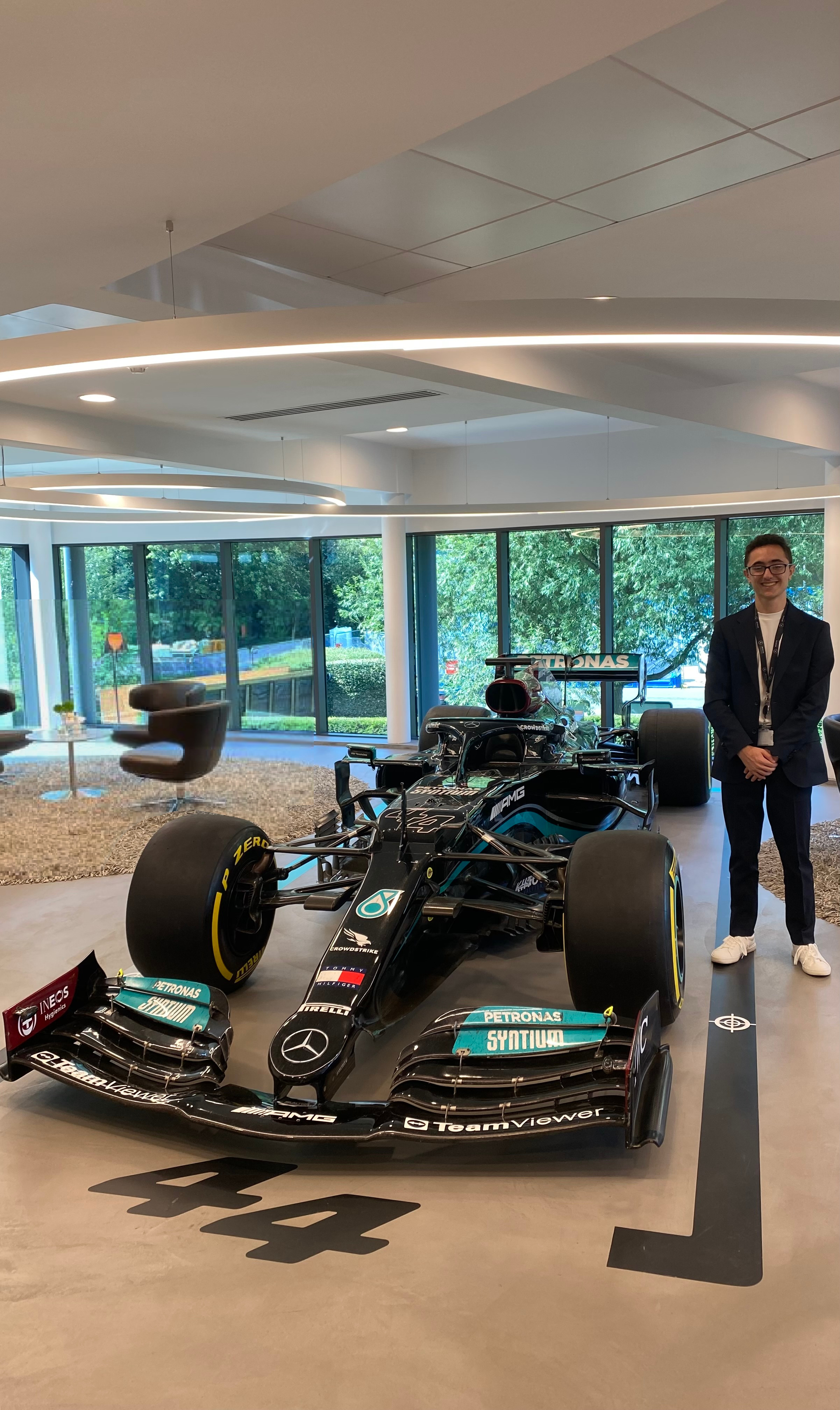 Picture of me, next to Lewis Hamilton's W12