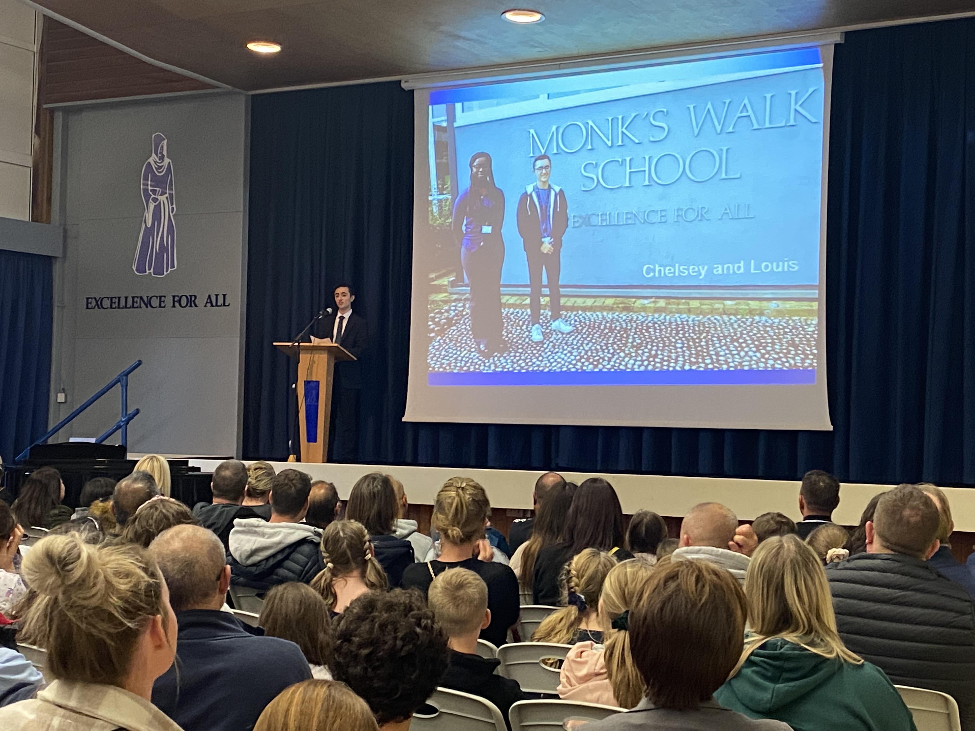 Picture of me, at the altar during my open evening speech.